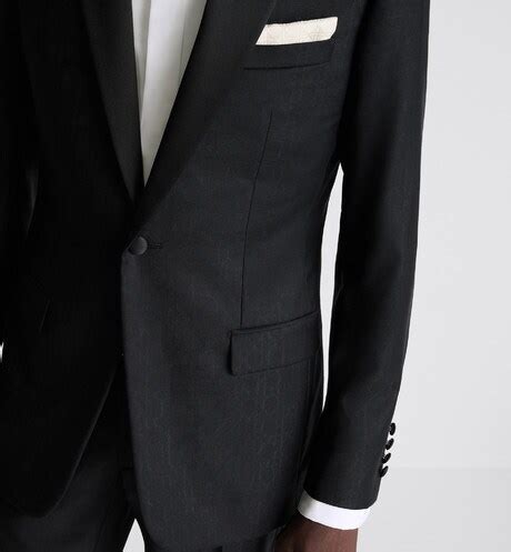 Tuxedo Black Cannage Wool and Silk Jacquard 